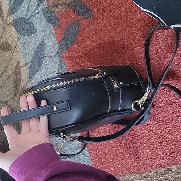 Black Vinyl mini backpack - Picture 3 of 4